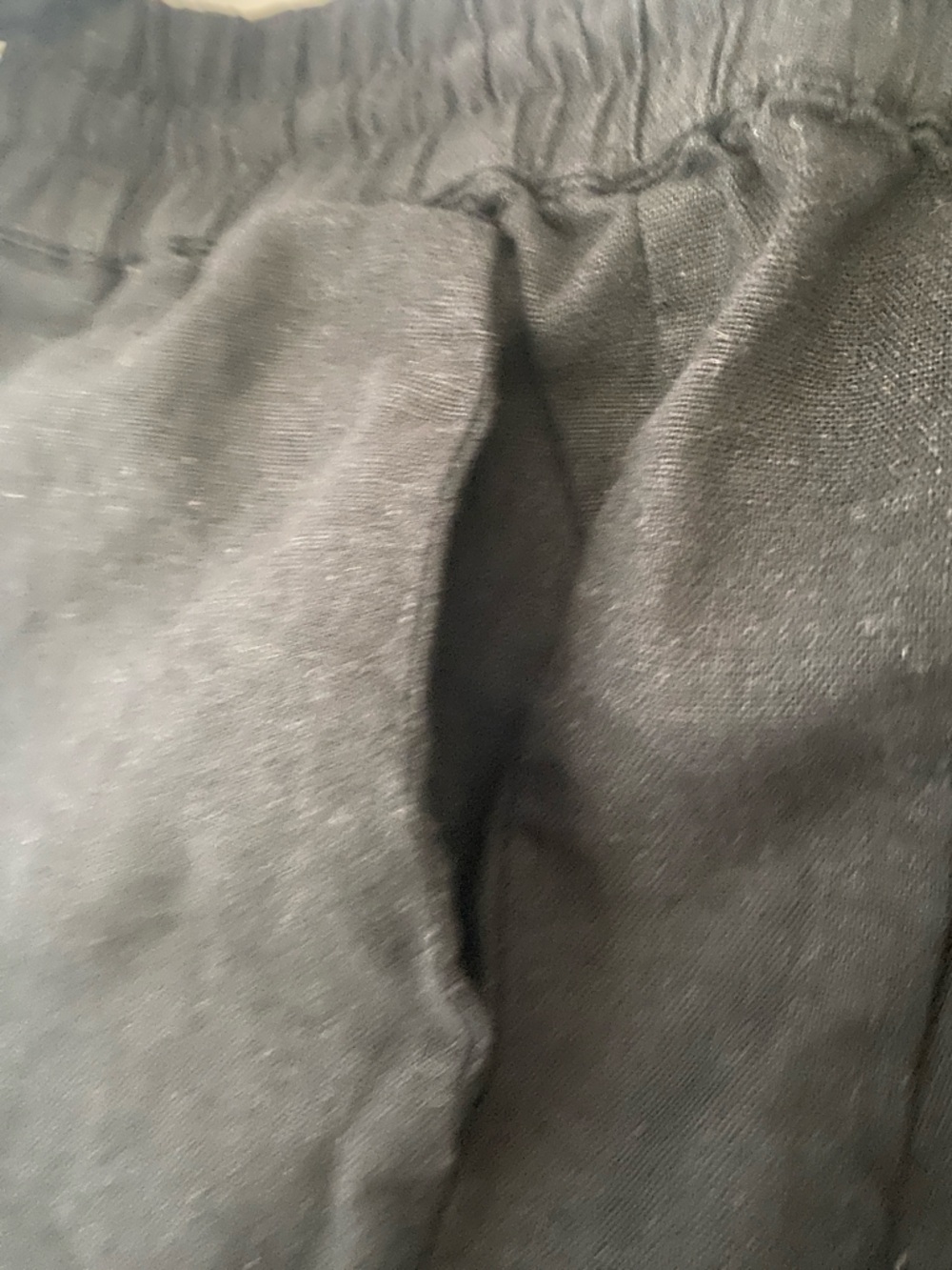 Love Tree Black Drawstring Linen Blend Pants, Size S - Picture 3 of 8